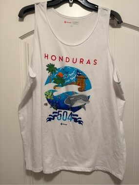 White Honduras Graphic Tank Top - 504 Design